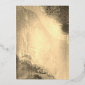 Gouden Grunge Textuur Bruiloft Folie Uitnodiging (Achterkant)