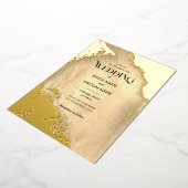 Gouden Grunge Textuur Bruiloft Folie Uitnodiging (Gedraaid)