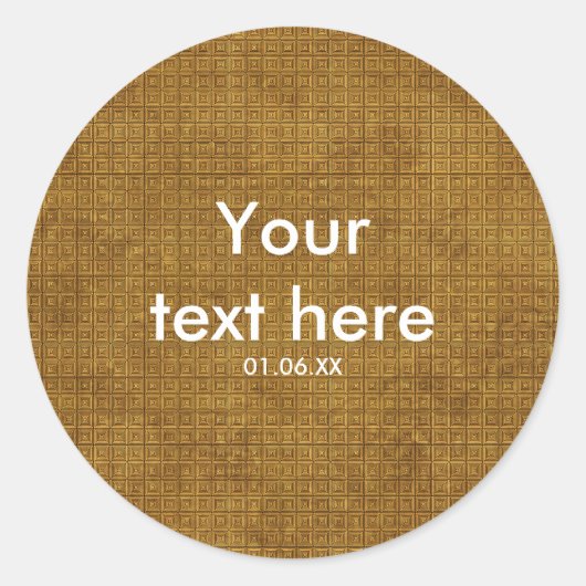 Gouden Grunge Vierkante Feest Favor Sticker (Voorkant)