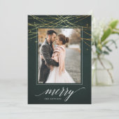 Gouden Guirlande | Kerst Fotokaart Feestdagenkaart (Staand voorkant)