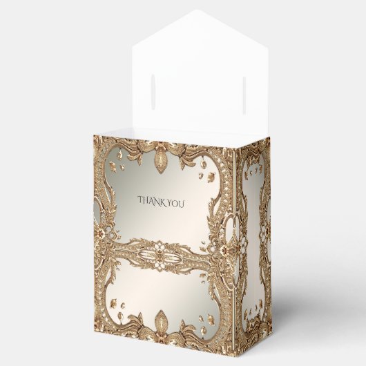 Gouden  gunstbox bedankdoosjes (Geopend)