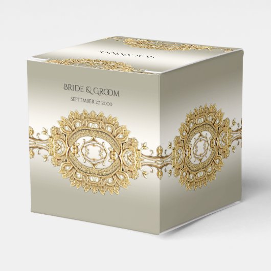 Gouden gunstbox bedankdoosjes (Voorkant Zijde)