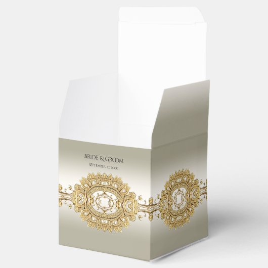 Gouden gunstbox bedankdoosjes (Geopend)