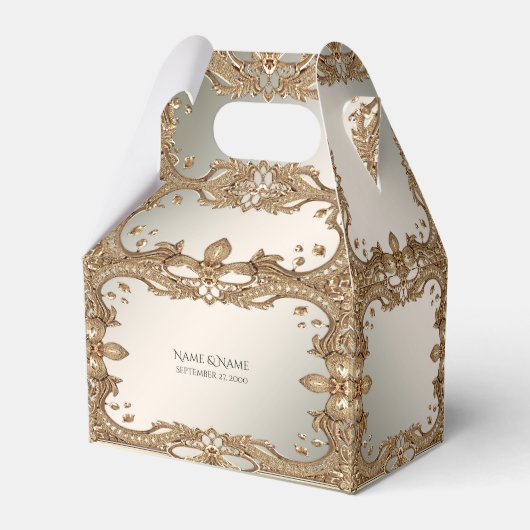 Gouden gunstbox bedankdoosjes (Voorkant Zijde)