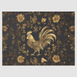 Gouden Haan in bloementuin Tissuepapier