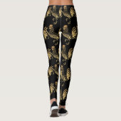 Gouden Haan Jaar Zodiac Verjaardag Zwart L2 Leggings (Achterkant)
