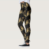 Gouden Haan Jaar Zodiac Verjaardag Zwart L2 Leggings (Links)