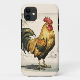 Gouden haan Japanse kunst Case-Mate iPhone Case