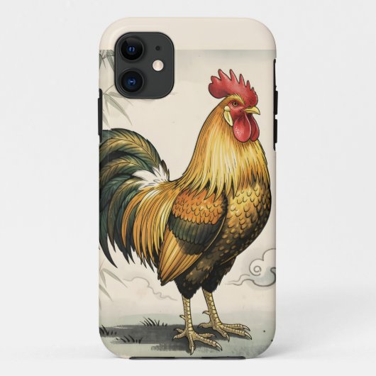 Gouden haan Japanse kunst Case-Mate iPhone Case (Achterkant)