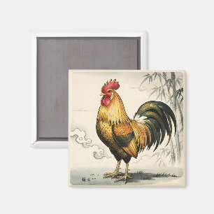 Gouden haan Japanse kunst Magneet