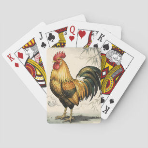 Gouden haan Japanse kunst Pokerkaarten