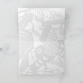 Gouden Haan Papercut die Vietnamees H 2017 Feestdagen Kaart (Binnen)