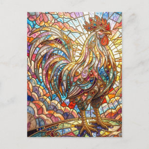 Gouden Haan van Licht Kraaiende mozaïek  Briefkaart