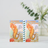 gouden haar mermaids briefkaart (Staand voorkant)
