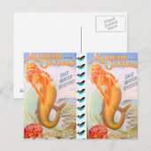 gouden haar mermaids briefkaart (Voorkant / Achterkant)