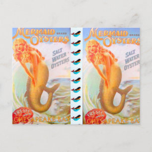 gouden haar mermaids briefkaart