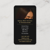 Gouden Haar Stylist QR Code Luxe Zwart Beauty Visitekaartje (Achterkant)