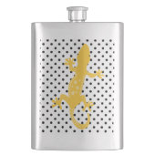 Gouden Hagedis Zwart Wit Polka gestippelde kolf Flacon (Voorkant)