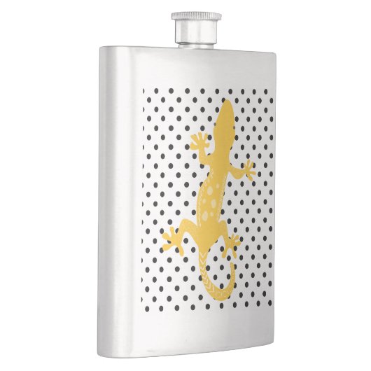 Gouden Hagedis Zwart Wit Polka gestippelde kolf Flacon (Rechts)