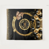 Gouden hakken zwarte ballonnen 50e verjaardag teke wandkleed (Voorkant (horizontaal))