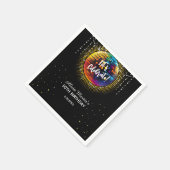 Gouden Halftoon Disco Bal Laten we verjaardag vier Servet (Hoek)