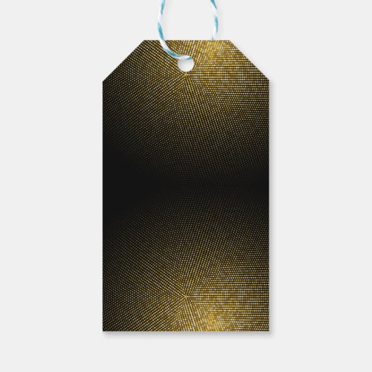 Gouden Halftoon Disco Ball Laten we dansen Verjaar Cadeaulabel (Achterkant)