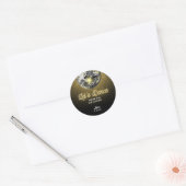 Gouden Halftoon Disco Ball Laten we dansen Verjaar Ronde Sticker (Envelop)