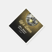 Gouden Halftoon Disco Ball Laten we dansen Verjaar Servet (Hoek)