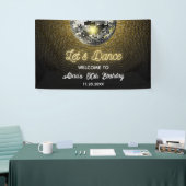 Gouden Halftoon Disco Ball Laten we dansen Verjaar Spandoek (Beurs)