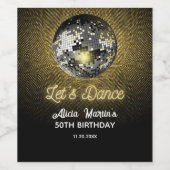 Gouden Halftoon Disco Ball Laten we dansen Verjaar Wijn Etiket (Enkel label)