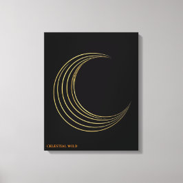 Gouden Halve Maan Hemelse Kunst Canvas Cadeau Afdruk