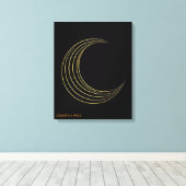 Gouden Halve Maan Hemelse Kunst Canvas Cadeau Afdruk (Insitu (Houten vloer))