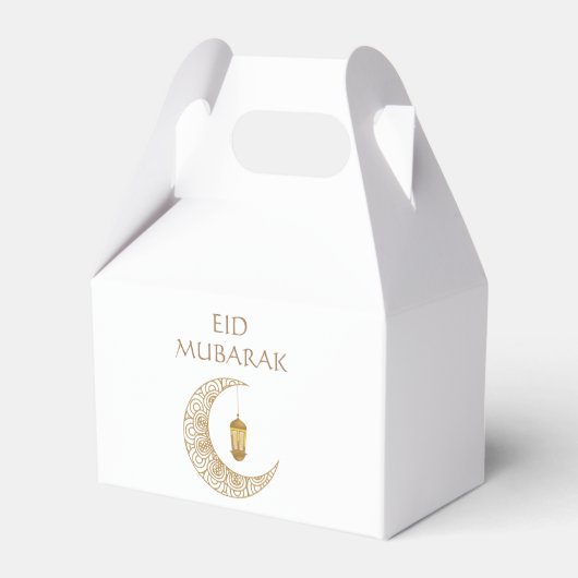 Gouden Halve Maan & Lantaarn Eid Mubarak Islamitis Bedankdoosjes (Achterkant)