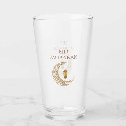 Gouden Halve Maan & Lantaarn Eid Mubarak Islamitis Glas (Voorkant)