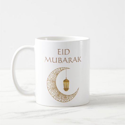 Gouden Halve Maan & Lantaarn Eid Mubarak Islamitis Koffiemok (Links)