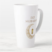 Gouden Halve Maan & Lantaarn Eid Mubarak Islamitis Latte Mok (Rechterhoek)