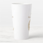 Gouden Halve Maan & Lantaarn Eid Mubarak Islamitis Latte Mok (Voorkant)