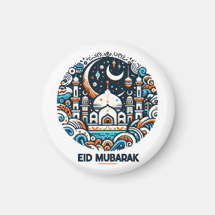 Gouden Halve Maan & Lantaarn Eid Mubarak Islamitis Magneet