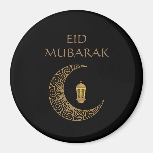 Gouden Halve Maan & Lantaarn Eid Mubarak Islamitis Magneet (Voorkant)