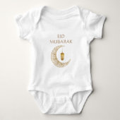 Gouden Halve Maan & Lantaarn Eid Mubarak Islamitis Romper (Voorkant)