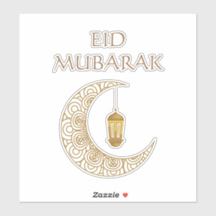 Gouden Halve Maan & Lantaarn Eid Mubarak Islamitis Sticker