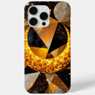 Gouden Halve Maan met kosmische geometrische sterr iPhone 15 Pro Max Hoesje