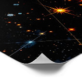 Gouden Halve Maan met kosmische geometrische sterr Poster (Hoek)