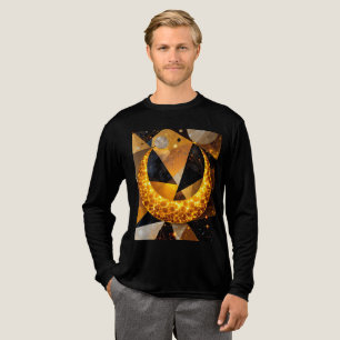 Gouden Halve Maan met kosmische geometrische sterr Tri-Blend Shirt