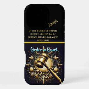 Gouden Hamer klaar in de grote rechtszaal iPhone 16 Pro Max Hoesje