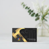 Gouden Hamer Rooftop Handyman Gereedschap Visitekaartje (Staand voorkant)