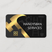 Gouden Hamer Rooftop Handyman Gereedschap Visitekaartje (Voorkant)