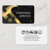 Gouden Hamer Rooftop Handyman Gereedschap Visitekaartje (Voorkant / Achterkant)