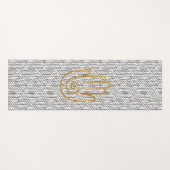 Gouden Hamsa Hand Symbool op Zwart Patroon Yogamat (Voorkant (horizontaal))