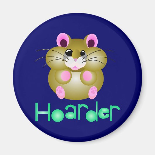 Gouden Hamster - "Hoarder" Magneet (Voorkant)
